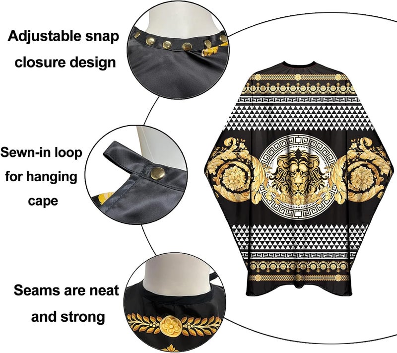 CapeshionPro Barber Capes for Men Hair Cutting Salon Capes with Snaps Hairdresser Gown Stylist Cape- 63”× 56” - Image 3
